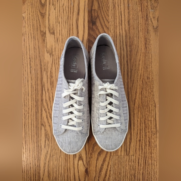 Keds Women's Kickstart Chambray Stripe Linen Sneaker - Picture 3 of 7